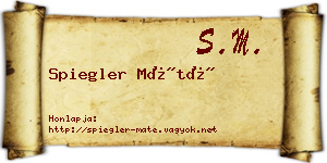 Spiegler Máté névjegykártya